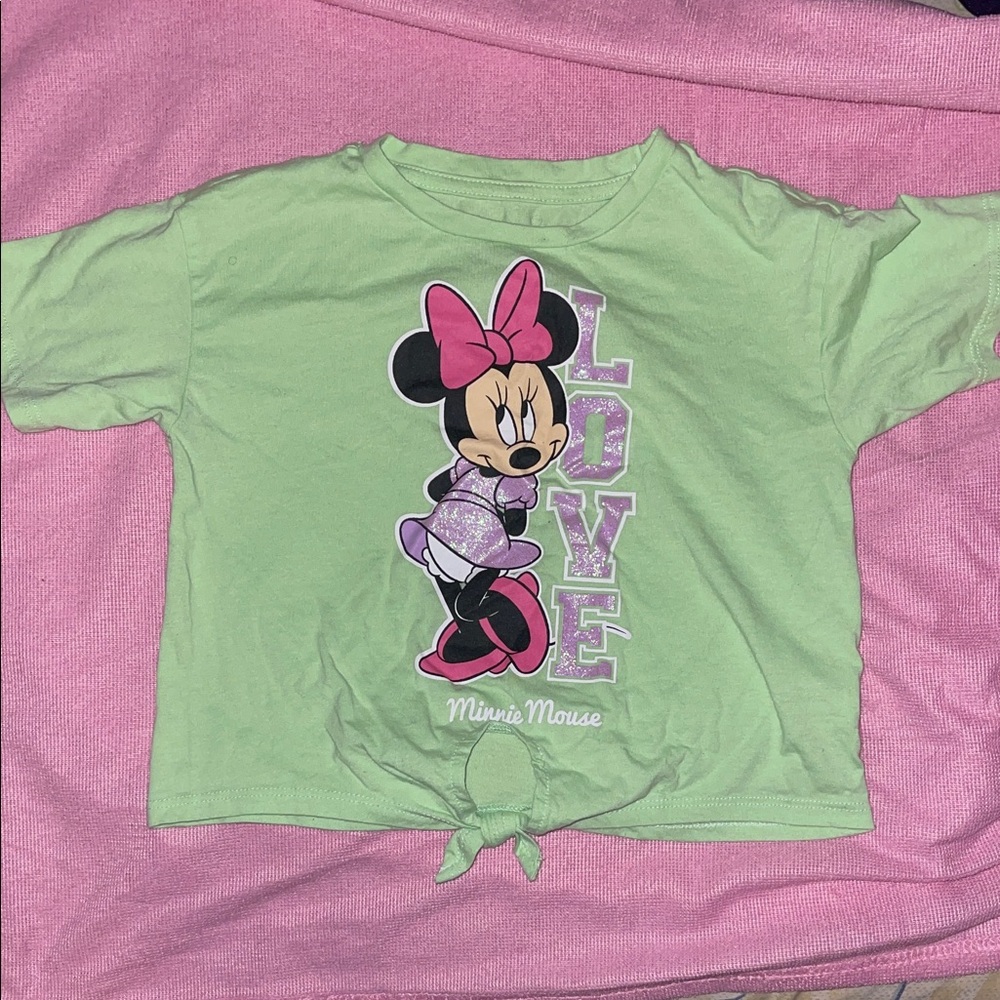 Disney Minnie Mouse Light Green Kids Tee